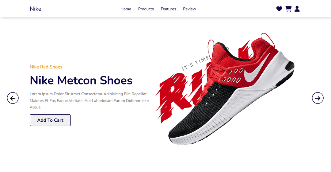 Nike Static Web page Design
